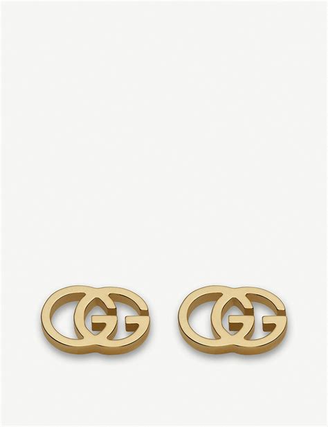 gucci yellow gold gg tissue stud earrings|Gucci interlocking gg earrings.